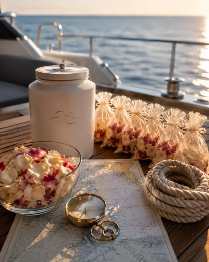 Ein Abschied mit der Familie auf dem Meer