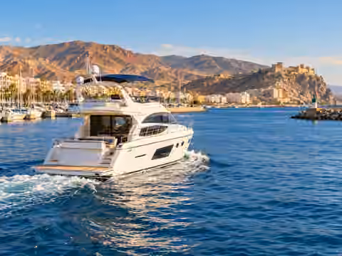 Illustrative image of a boat navigating near Almería