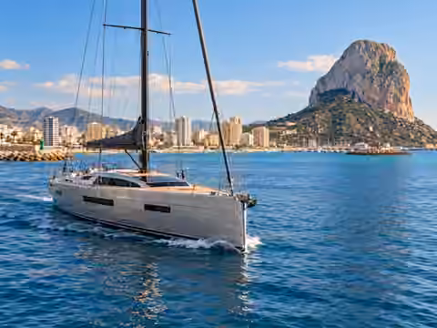 Illustrative image of a boat navigating near Calpe