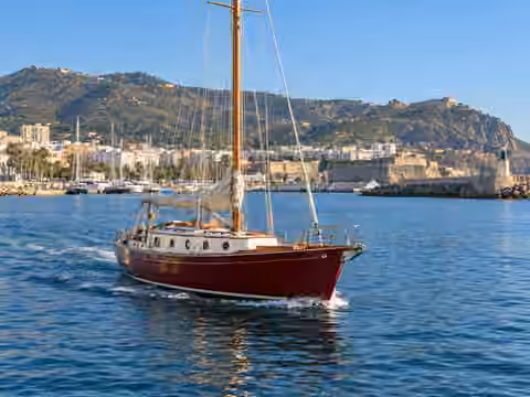 Illustrative image of a boat navigating near Ceuta