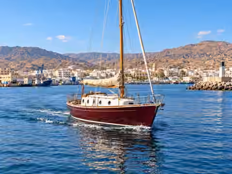 Illustrative image of a boat navigating near Garrucha