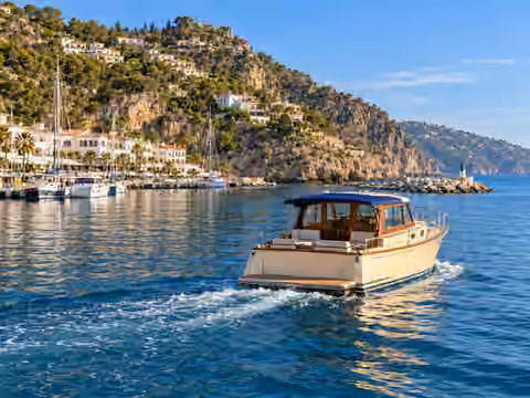 Illustrative image of a boat navigating near La Herradura