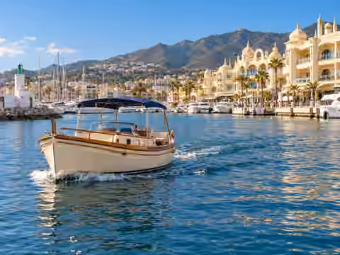 Illustrative image of a boat navigating near Málaga